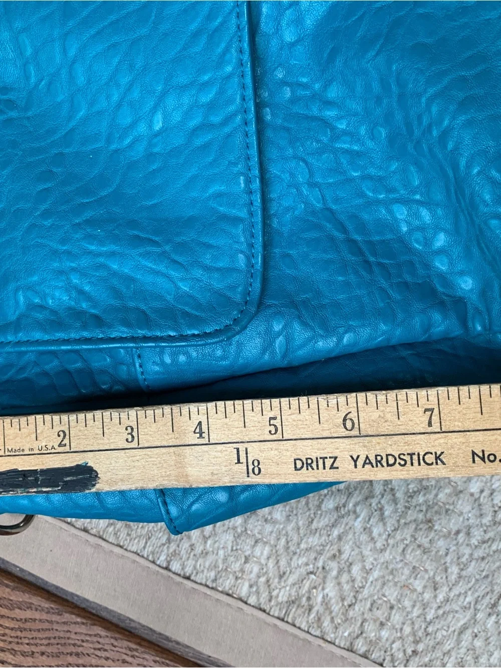 thirty-one jewel Teal Blue Textured Leather Shoulder Bag